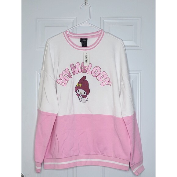 Sanrio My Melody Embroidered Panel Crewneck - BoxLunch Exclusive - Size Medium - Picture 1 of 14